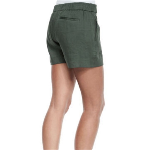 Vince belted linen green fern shorts - Picture 7 of 10